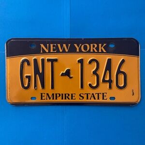 🟠 NEW YORK USA EMPIRE STATE PASSENGER LICENSE PLATE [GNT 1346]  🟠